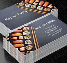 Kolorowa kompozycja sushi na kamiennym tle, Gastronomia, Restauracja - Wizytówki Netprint