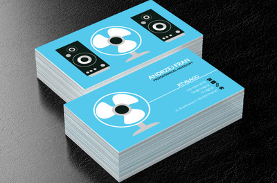 Biały wiatrak na niebieskim tle, Sprzedaż, RTV i AGD - Wizytówki Netprint