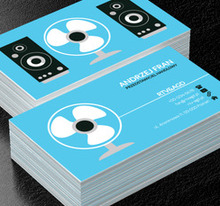 Biały wiatrak na niebieskim tle, Sprzedaż, RTV i AGD - Wizytówki Netprint