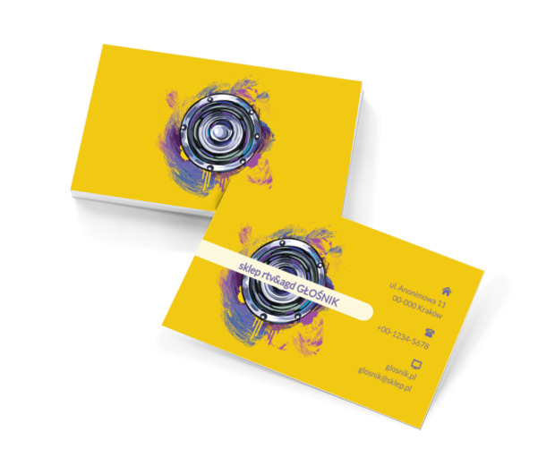 Stylowy głośnik, Sprzedaż, RTV i AGD - Wizytówki Netprint szablony online