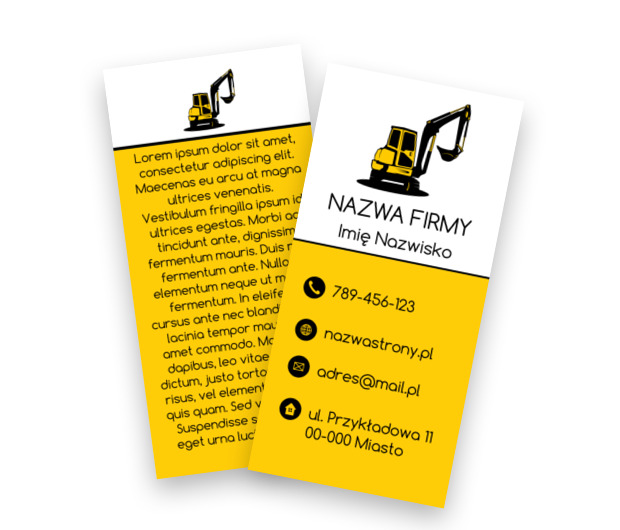 Praktyczna forma kontaktu z firmą, Budownictwo, Wynajem sprzętu - Ulotki Netprint szablony online