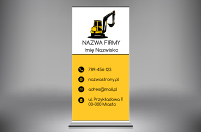 Minimalistyczny i dynamiczny przekaz dla Twojej marki, Budownictwo, Wynajem sprzętu - Roll-up Netprint