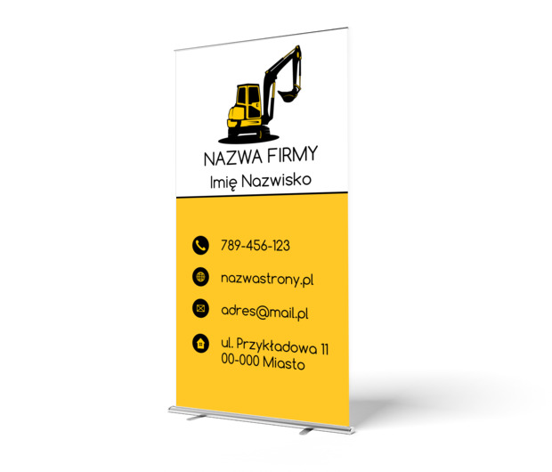 Minimalistyczny i dynamiczny przekaz dla Twojej marki, Budownictwo, Wynajem sprzętu - Roll-up Netprint szablony online