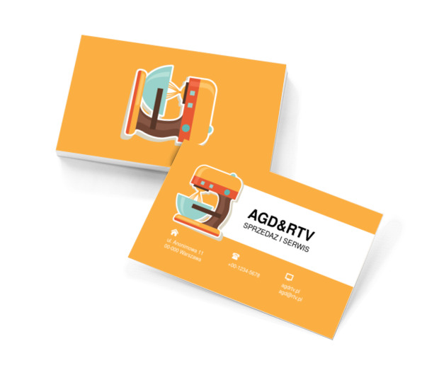 Kolorowy mikser, Sprzedaż, RTV i AGD - Wizytówki Netprint szablony online