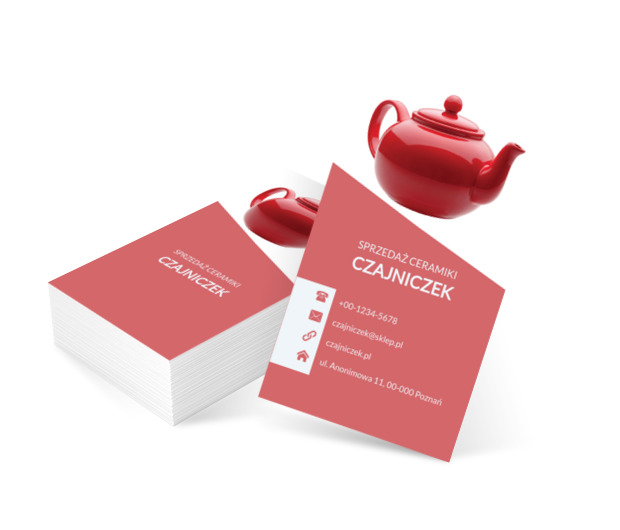 Czerwony dzbanek, Sprzedaż, Ceramika - Wizytówki Netprint szablony online