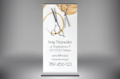 Subtelne ostrze nożyczek, Zdrowie i uroda, Salon fryzjerski - Roll-up Netprint