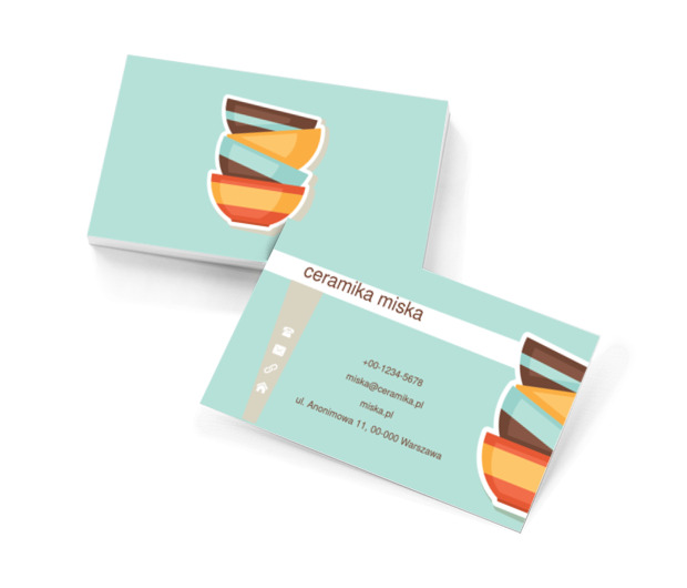 Kolorowe ceramiczne miseczki, Sprzedaż, Ceramika - Wizytówki Netprint szablony online