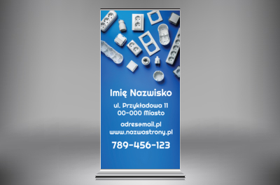 Widoczność Twoich usług pod napięciem, Budownictwo, Elektryk - Roll-up Netprint