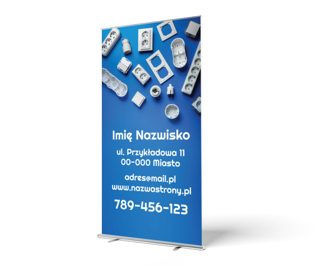 Widoczność Twoich usług pod napięciem, Budownictwo, Elektryk - Roll-up Netprint szablony online