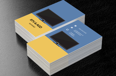 Czarny telewizor, Sprzedaż, RTV i AGD - Wizytówki Netprint