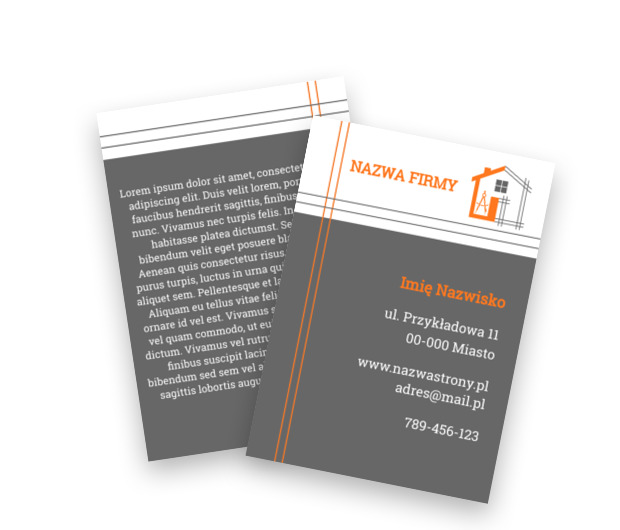 Prezentacja usług na tle technicznego szkicu, Budownictwo, Architektura - Ulotki Netprint szablony online