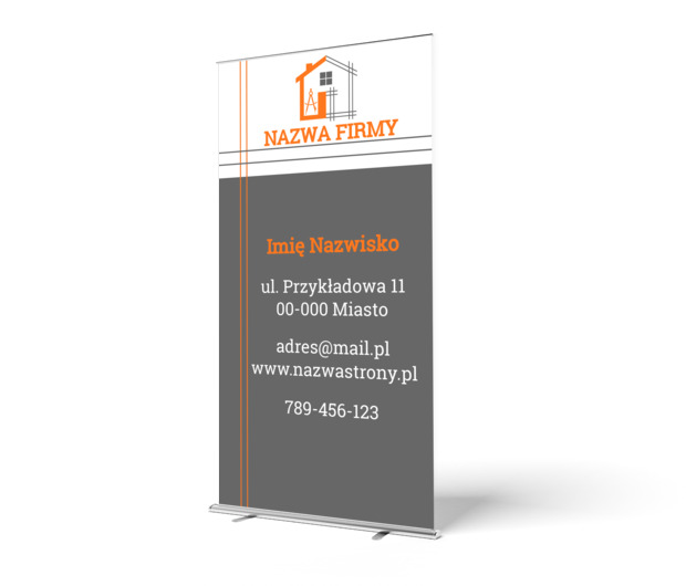 Rzut techniczny jako znak rozpoznawczy, Budownictwo, Architektura - Roll-up Netprint szablony online