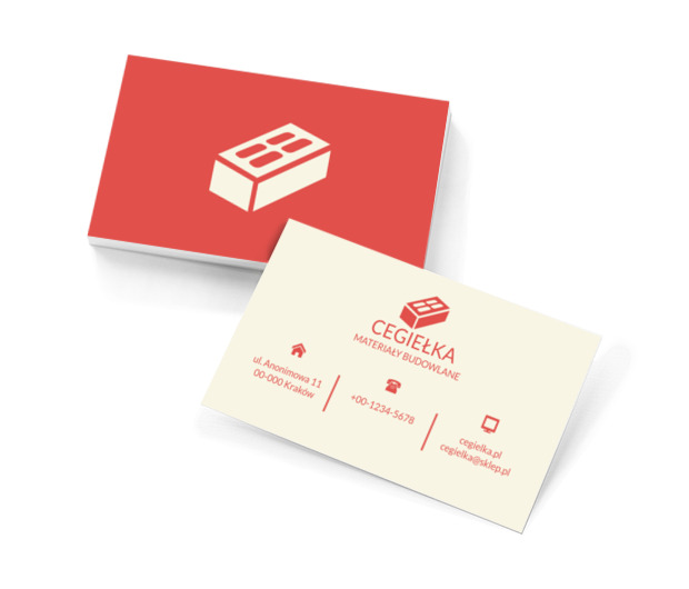 Jasna cegła, Sprzedaż, Materiały budowlane - Wizytówki Netprint szablony online