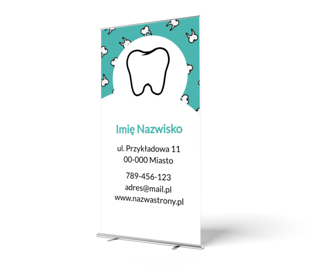 Elegancka prezentacja w mobilnej formie, Medycyna, Stomatologia - Roll-up Netprint szablony online
