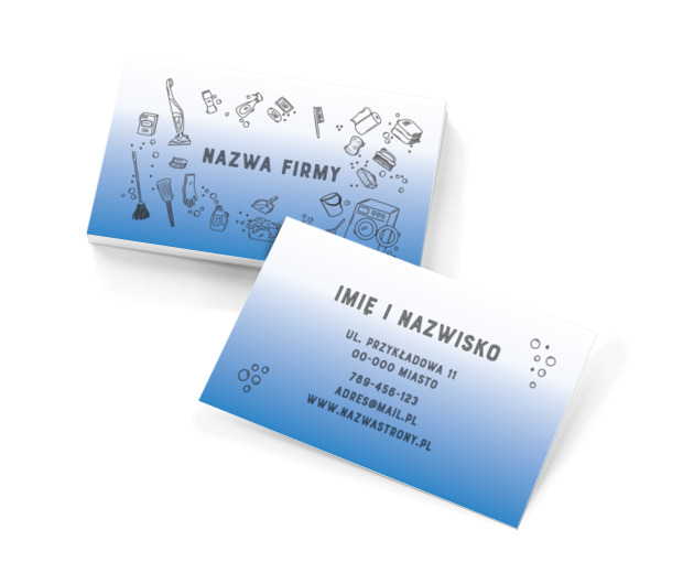 Nie zostawiamy bałaganu – tylko dane, Usługi domowe, Firma sprzątająca - Wizytówki Netprint szablony online