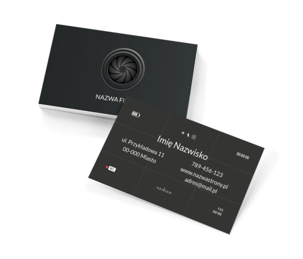 Obiektyw na pierwszym planie, Fotografia, Usługi fotograficzne - Wizytówki Netprint szablony online