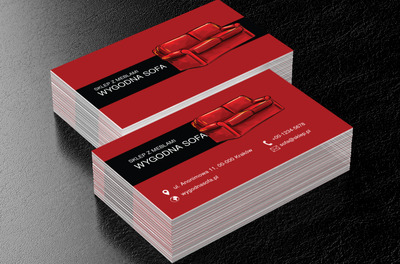 Bordowa kanapa, Sprzedaż, Meble - Wizytówki Netprint