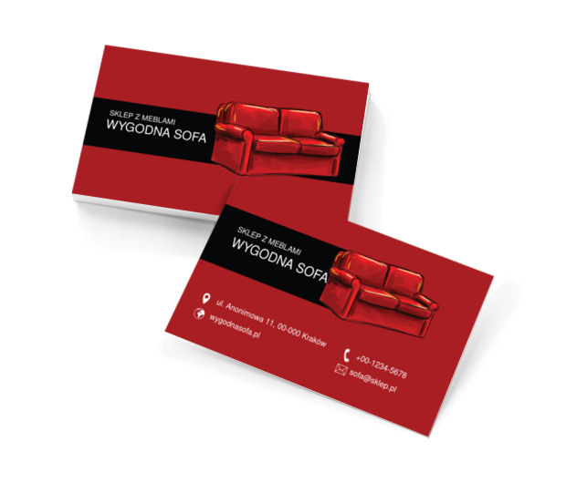 Bordowa kanapa, Sprzedaż, Meble - Wizytówki Netprint szablony online