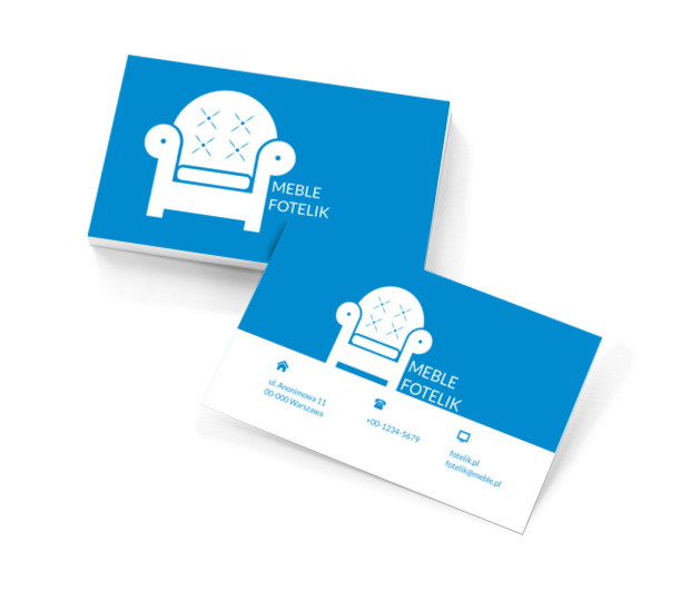 Pikowany fotel, Sprzedaż, Meble - Wizytówki Netprint szablony online
