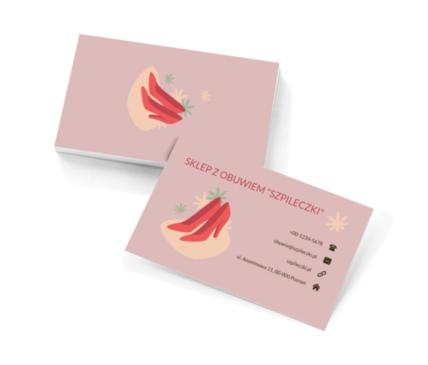 Czerwone szpilki, Sprzedaż, Obuwie - Wizytówki Netprint szablony online