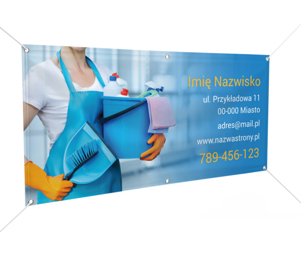Czysty przekaz, mocna reklama, Usługi domowe, Firma sprzątająca - Banery Netprint szablony online