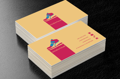 Kolorowy but na żółtym tle, Sprzedaż, Obuwie - Wizytówki Netprint