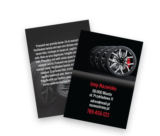 Czarny styl, czerwona precyzja, Motoryzacja, Wulkanizacja - Ulotki Netprint szablony online