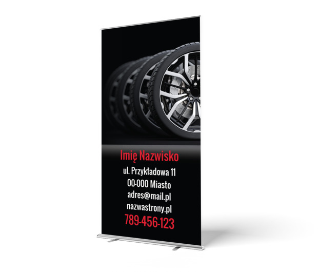 Mobilna reklama Twojego serwisu, Motoryzacja, Wulkanizacja - Roll-up Netprint szablony online
