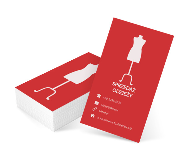 Sylwetka manekina, Sprzedaż, Odzież - Wizytówki Netprint szablony online