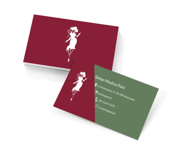 Biała sylwetka kobiety, Sprzedaż, Odzież - Wizytówki Netprint szablony online