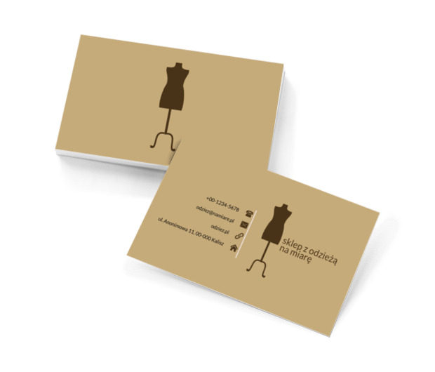 Brązowy manekin, Sprzedaż, Odzież - Wizytówki Netprint szablony online