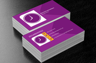 Biały zegar ścienny, Sprzedaż, Zegarmistrz - Wizytówki Netprint