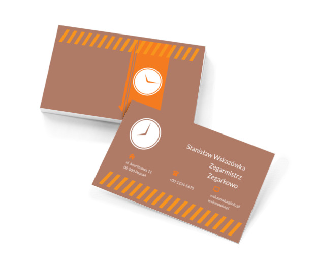 Żółty zegar ścienny, Sprzedaż, Zegarmistrz - Wizytówki Netprint szablony online