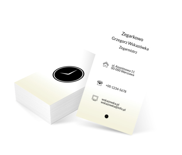 Czarny zegar, Sprzedaż, Zegarmistrz - Wizytówki Netprint szablony online