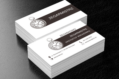 Czarny stary zegar, Sprzedaż, Zegarmistrz - Wizytówki Netprint