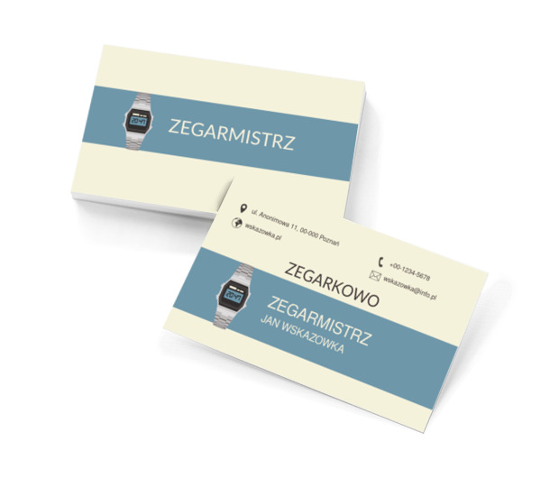 Elektroniczny zegarek, Sprzedaż, Zegarmistrz - Wizytówki Netprint szablony online