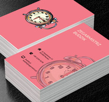 Czarny budzik, Sprzedaż, Zegarmistrz - Wizytówki Netprint