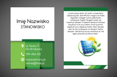 Zielona energia w przejrzystym stylu, Środowisko i Przyroda, Odnawialne źródła energii - Ulotki Netprint