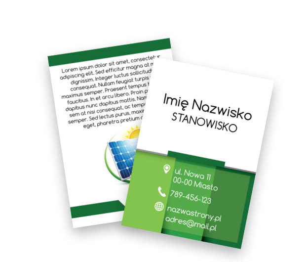 Zielona energia w przejrzystym stylu, Środowisko i Przyroda, Odnawialne źródła energii - Ulotki Netprint szablony online