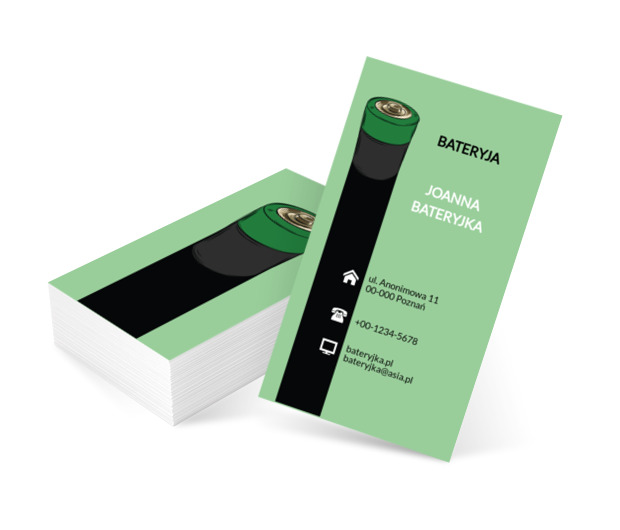 Długa bateria, Motywy, Przedmioty - Wizytówki Netprint szablony online