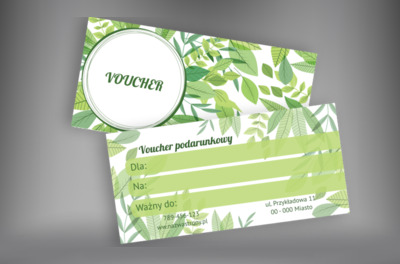 Zielona zachęta do skorzystania z oferty, Motywy, Roślinne - Vouchery Netprint