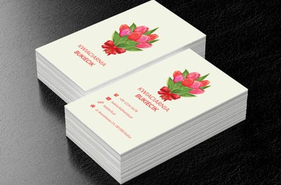 Kolorowy bukiet kwiatów, Środowisko i Przyroda, Kwiaciarnia - Wizytówki Netprint