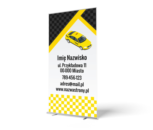 Szybki przekaz w mobilnej formie, Transport, Taxi - Roll-up Netprint szablony online