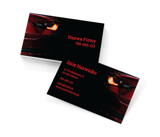 Sportowy reflektor w nocnej odsłonie, Motoryzacja, Dealer - Wizytówki Netprint szablony online