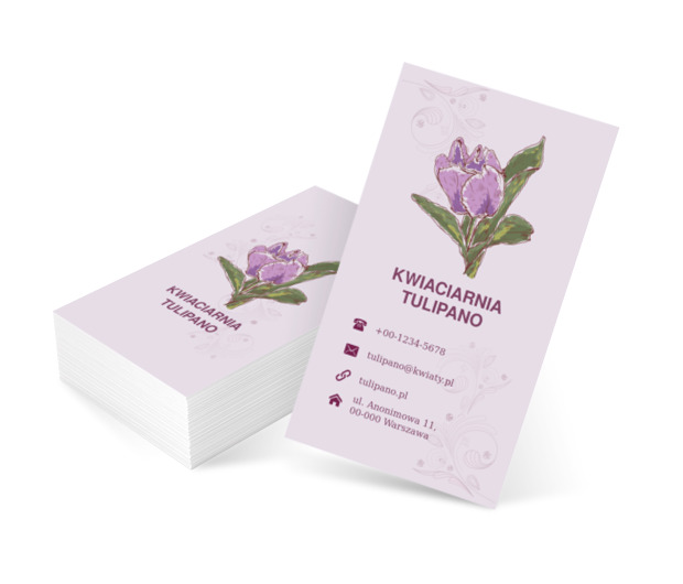 Malowane kwiaty, Środowisko i Przyroda, Kwiaciarnia - Wizytówki Netprint szablony online