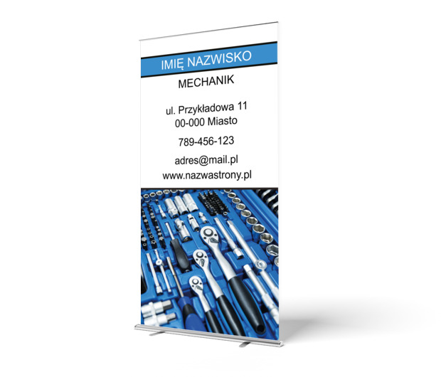 Nowoczesny serwis w dynamicznej odsłonie, Motoryzacja, Mechnik - Roll-up Netprint szablony online
