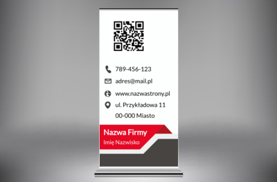 Nowoczesna prezentacja z wyraźnym akcentem, Motywy, Kod QR - Roll-up Netprint