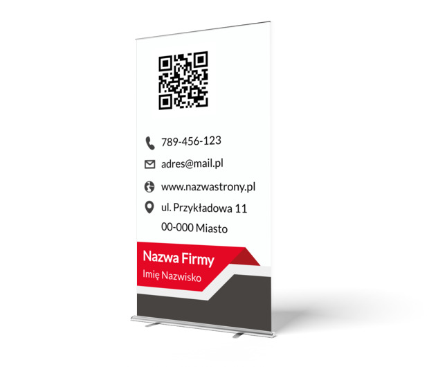 Nowoczesna prezentacja z wyraźnym akcentem, Motywy, Kod QR - Roll-up Netprint szablony online