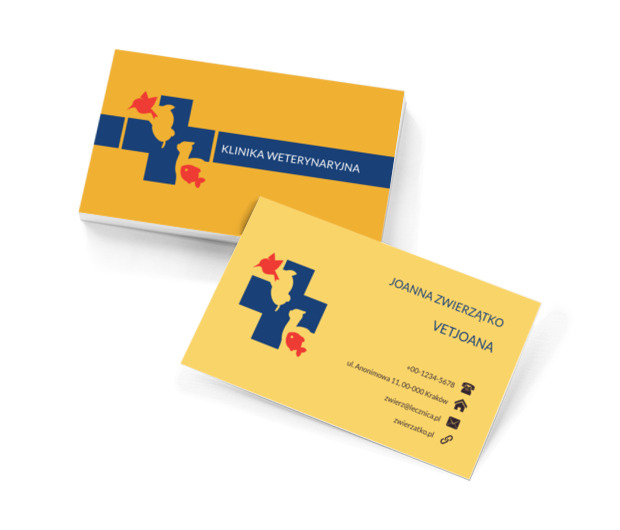 Zwierzęcy krzyż, Środowisko i Przyroda, Lecznica weterynaryjna - Wizytówki Netprint szablony online