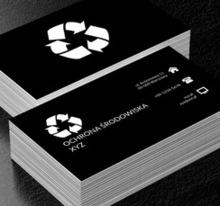 Biały symbol recyclingu, Środowisko i Przyroda, Ochrona Środowiska - Wizytówki Netprint